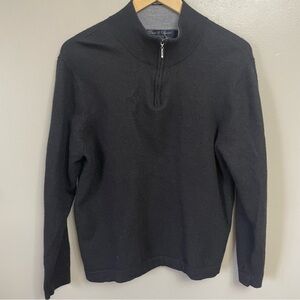 Davis & Squire Sweater Merino Wool Quarter Zip XL (measures smaller)